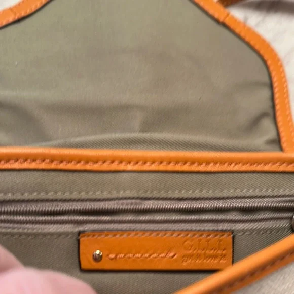 Adorable G.I.L.I. Elegant Burnt Orange and Cream Linen Cross Body Bag - Picture 5 of 8